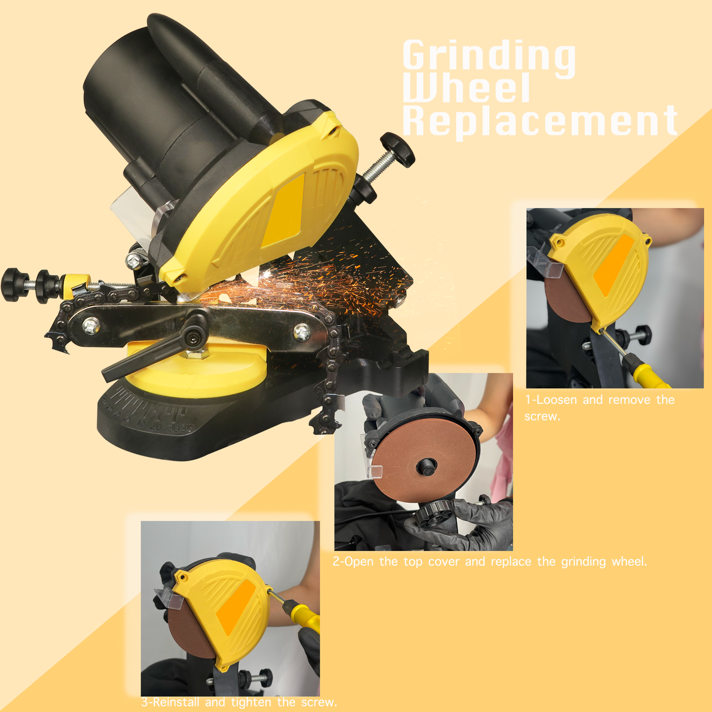 Electric Chainsaw Sharpener | 110V, 85W, 4200 RPM