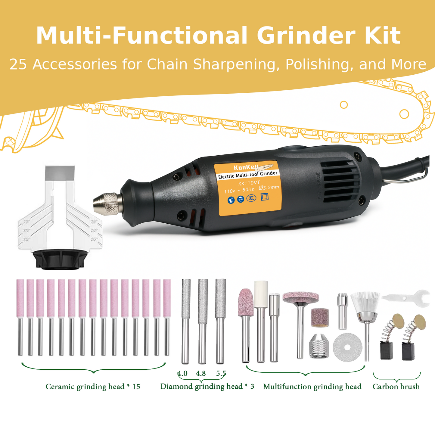 Handheld Multifunction Electric Chainsaw Sharpener Kit