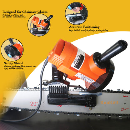 Clamp-On Electric Chainsaw Chain Sharpener
