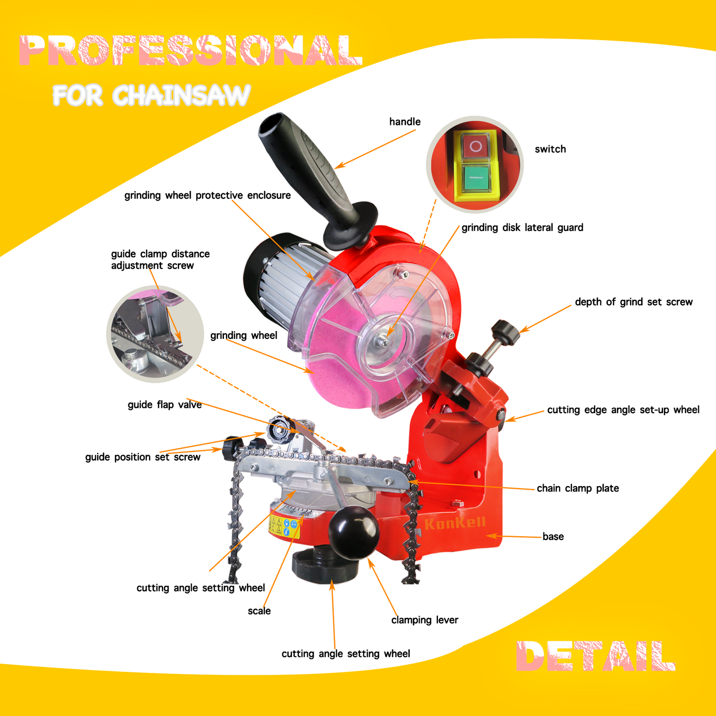 KonKell® 230W Electric Chainsaw Sharpener-Professional(US inventory)