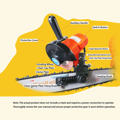 Clamp-On Electric Chainsaw Chain Sharpener